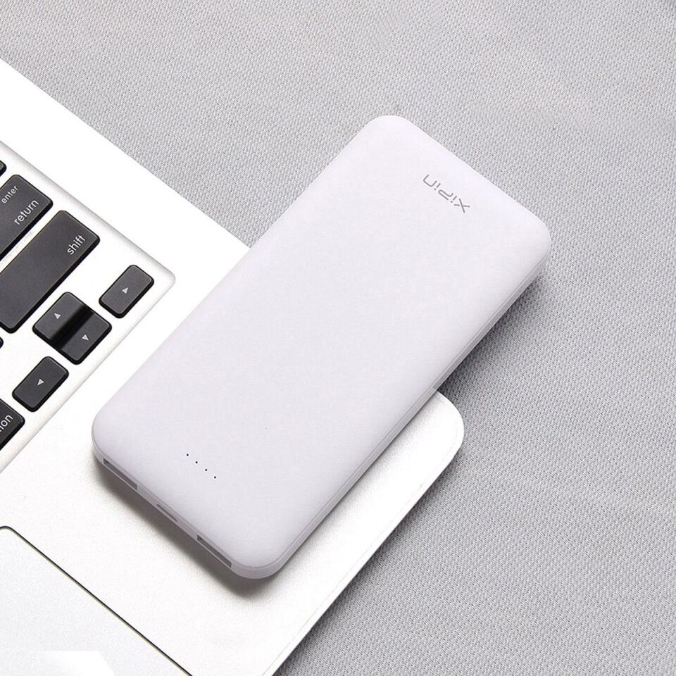 Xipin PX102 Hızlı Şarj Özellikli - LED Göstergeli - Dual USB - Taşınabilir Akıllı Powerbank 10000 mAh Beyaz