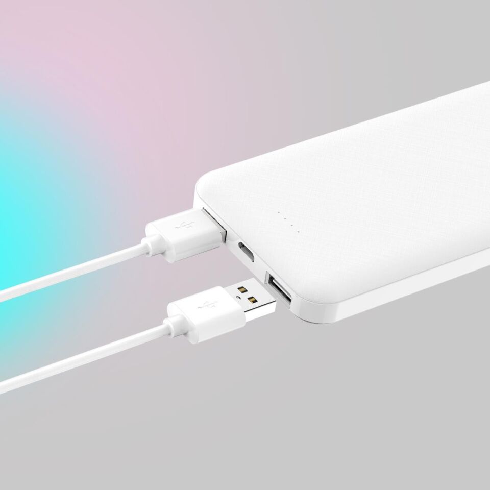 Xipin PX102 Hızlı Şarj Özellikli - LED Göstergeli - Dual USB - Taşınabilir Akıllı Powerbank 10000 mAh Beyaz