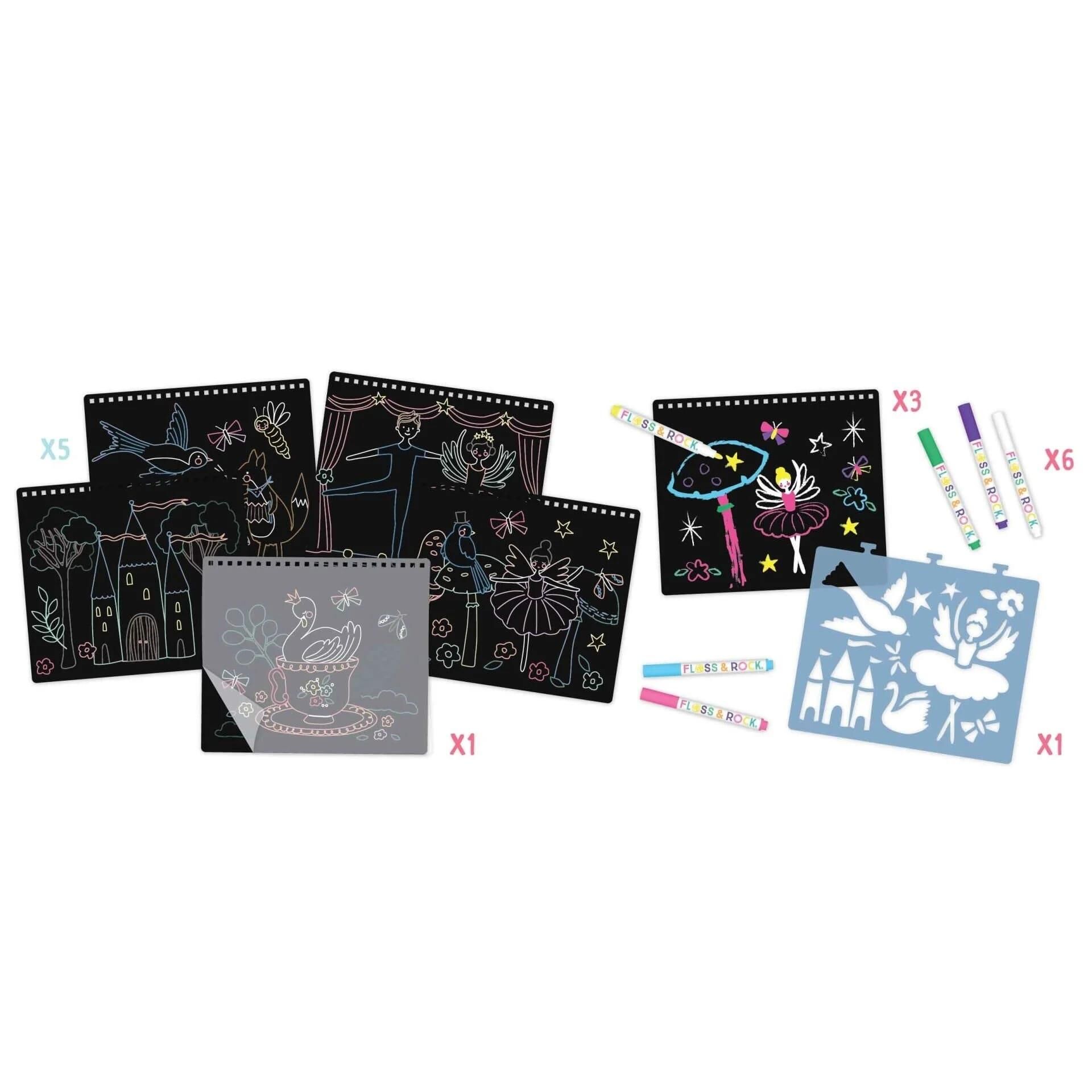 Floss & Rock Chalk Board Eskiz Kitabı Enchanted YENİ