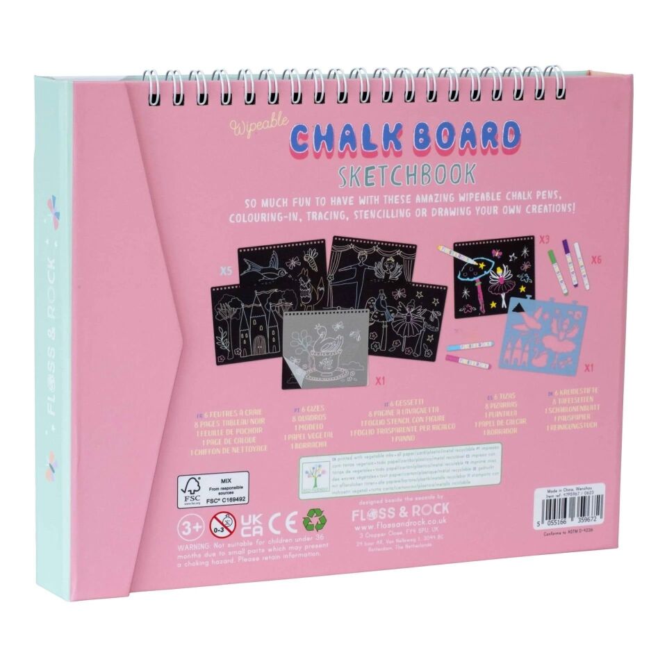 Floss & Rock Chalk Board Eskiz Kitabı Enchanted YENİ