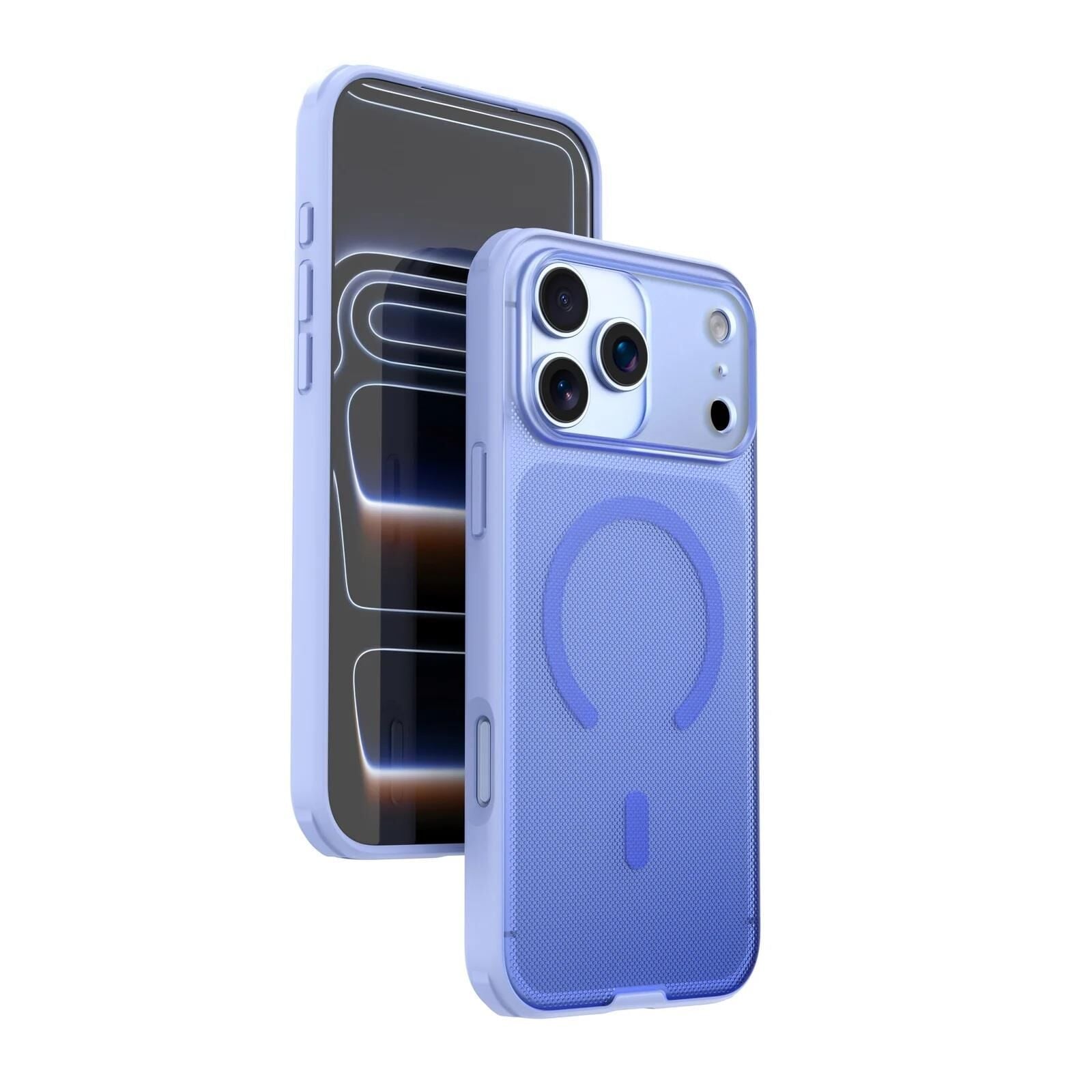 Njoyny Frosted iPhone 18 Pro Max MagSafe Kılıf Buz Mavisi