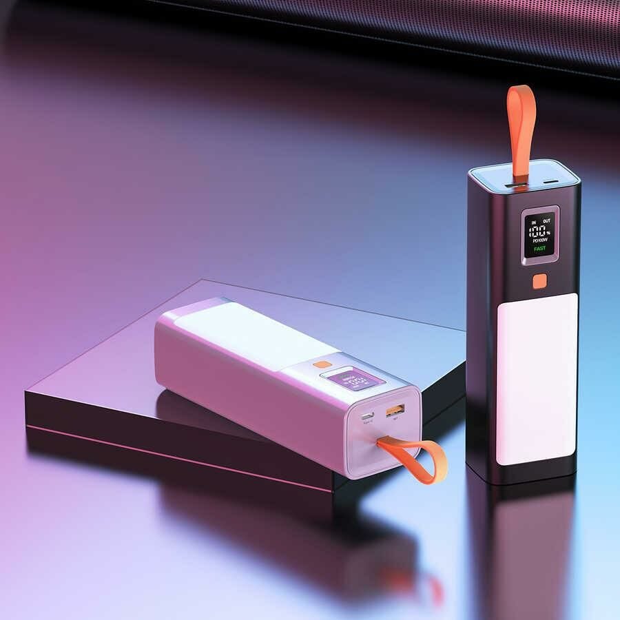 Xipin T134L - Hızlı Şarj - PD 100W - Işıklı - Taşınabilir Powerbank 40000 Mah