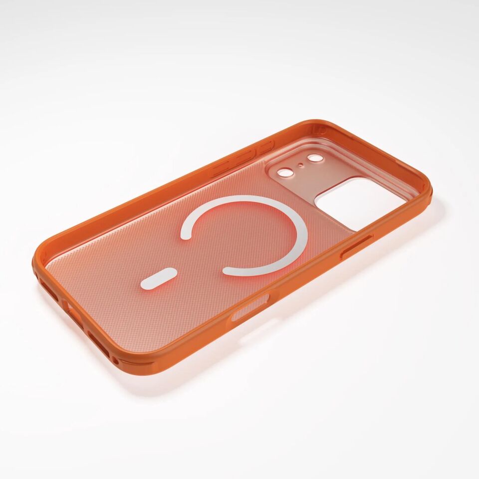 Njoyny Frosted iPhone 18 Pro MagSafe Kılıf Turuncu