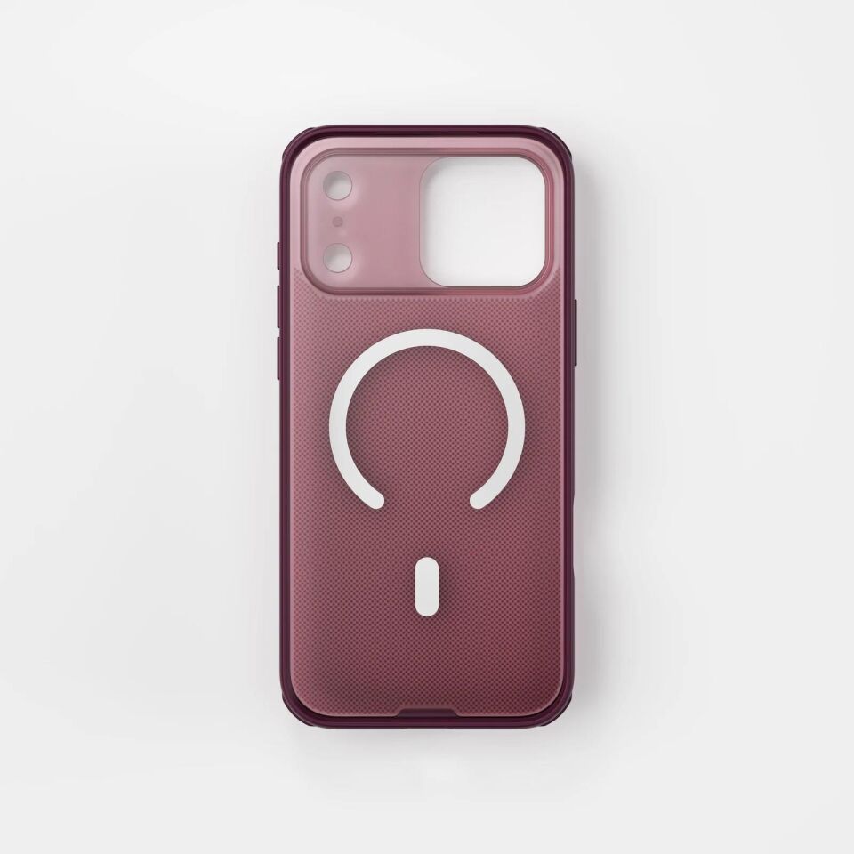 Njoyny Frosted iPhone 18 Pro MagSafe Kılıf Bordo