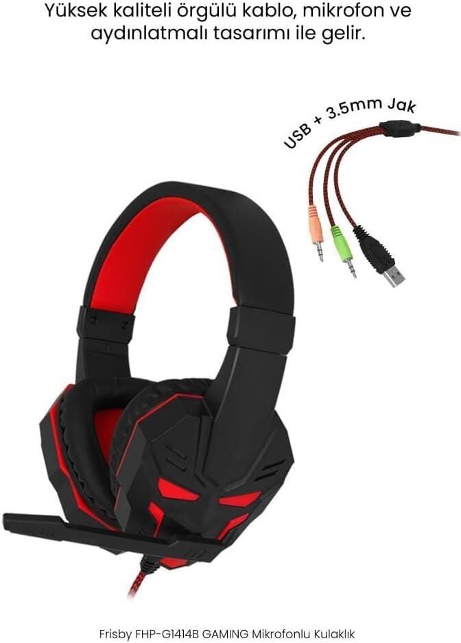 Frisby Gaming FHP-G1414B Mikrofonlu Kulaklık 3.5mm + USB