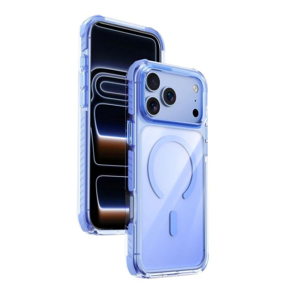 Njoyny Combat TripleLayered iPhone 18 Pro Max MagSafe Kılıf Buz Mavisi