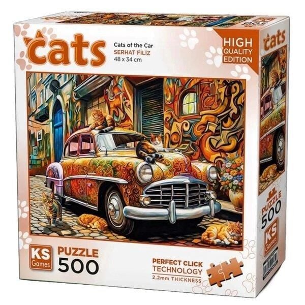 Ks Games Puzzle Cats On The Car 500 Parça