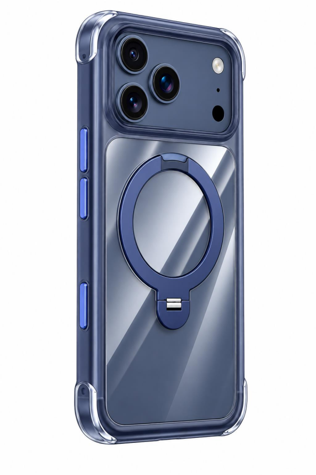 Njoyny Air Pro 2 Stand iPhone 18 Pro Max MagSafe Kılıf Mavi