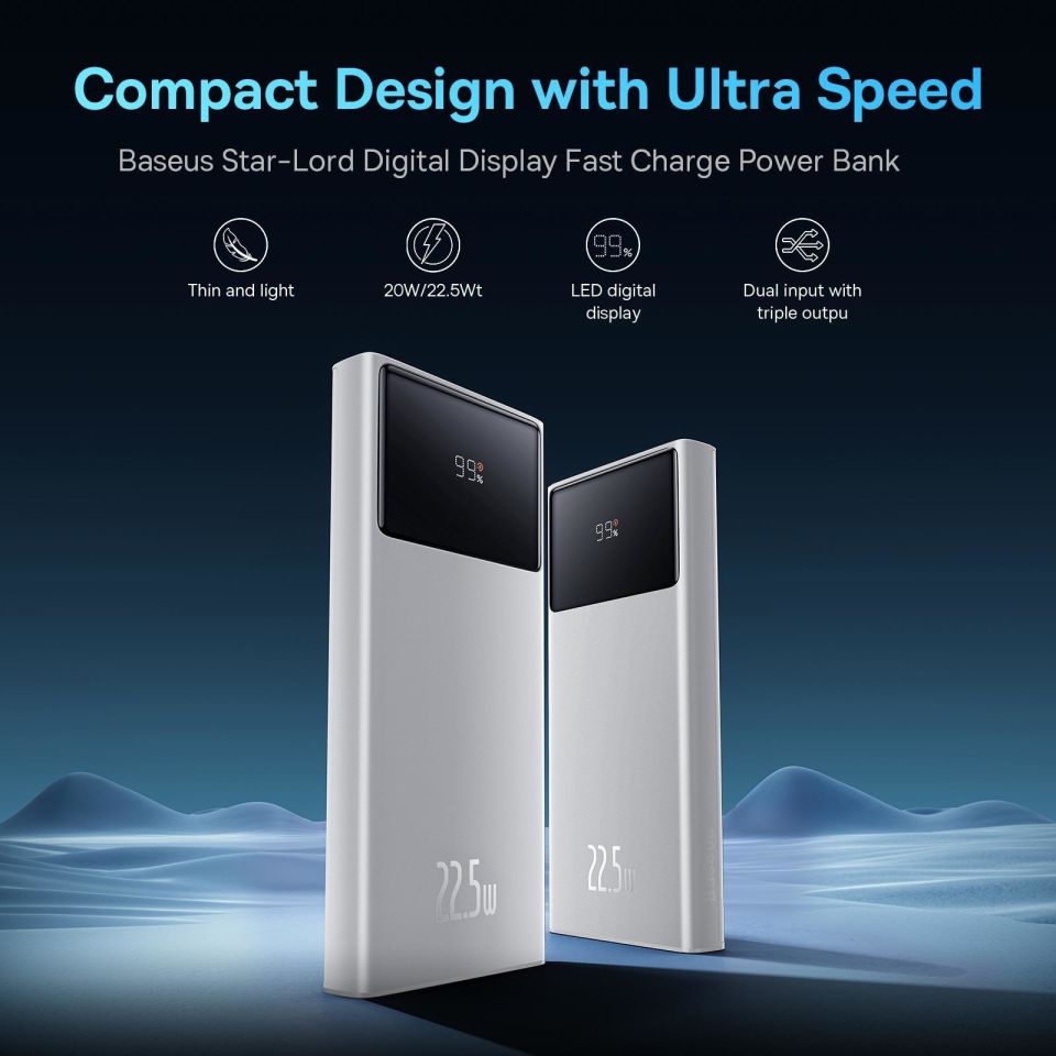 BaseusBaseus Star-Lord Overseas Edition 22.5W 10.000 mAh Dijital Ekranlı Powerbank
