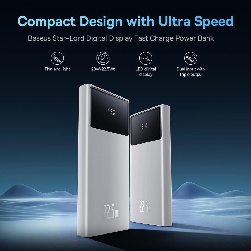 BaseusBaseus Star-Lord Overseas Edition 22.5W 10.000 mAh Dijital Ekranlı Powerbank
