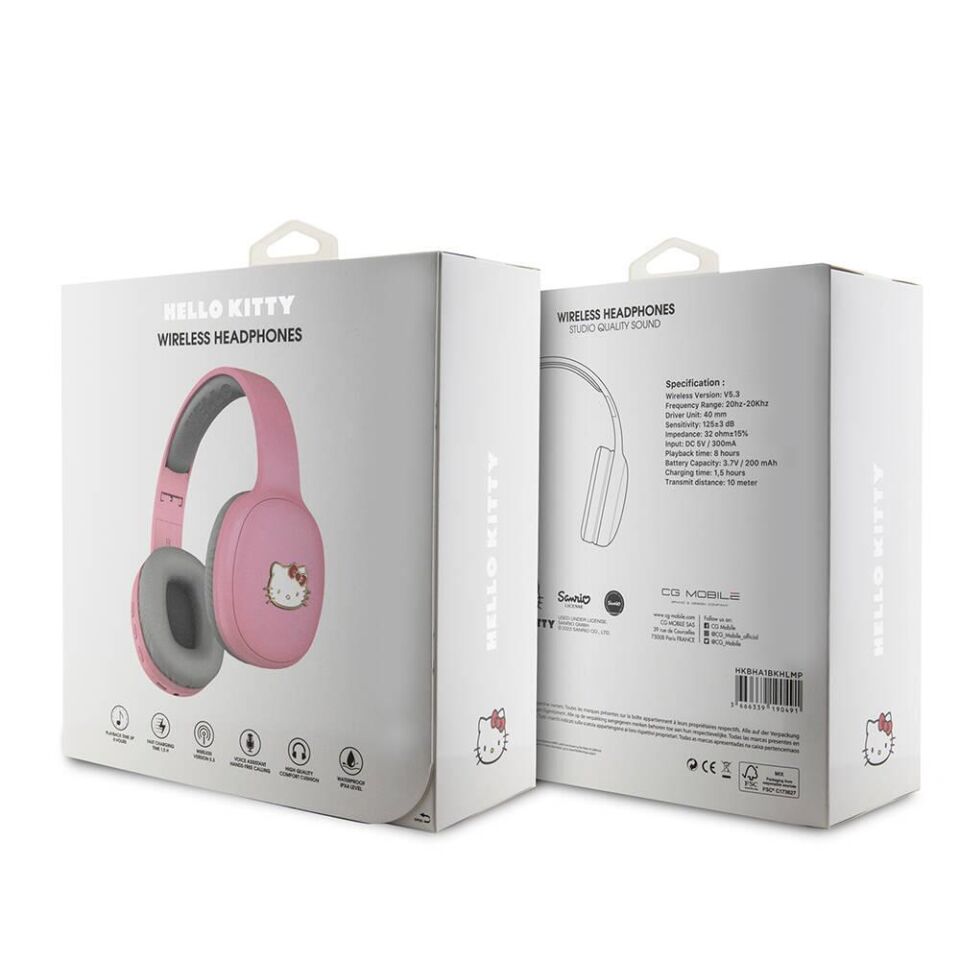 Hello Kitty Kulak Üstü Bluetooth Kulaklık Pembe