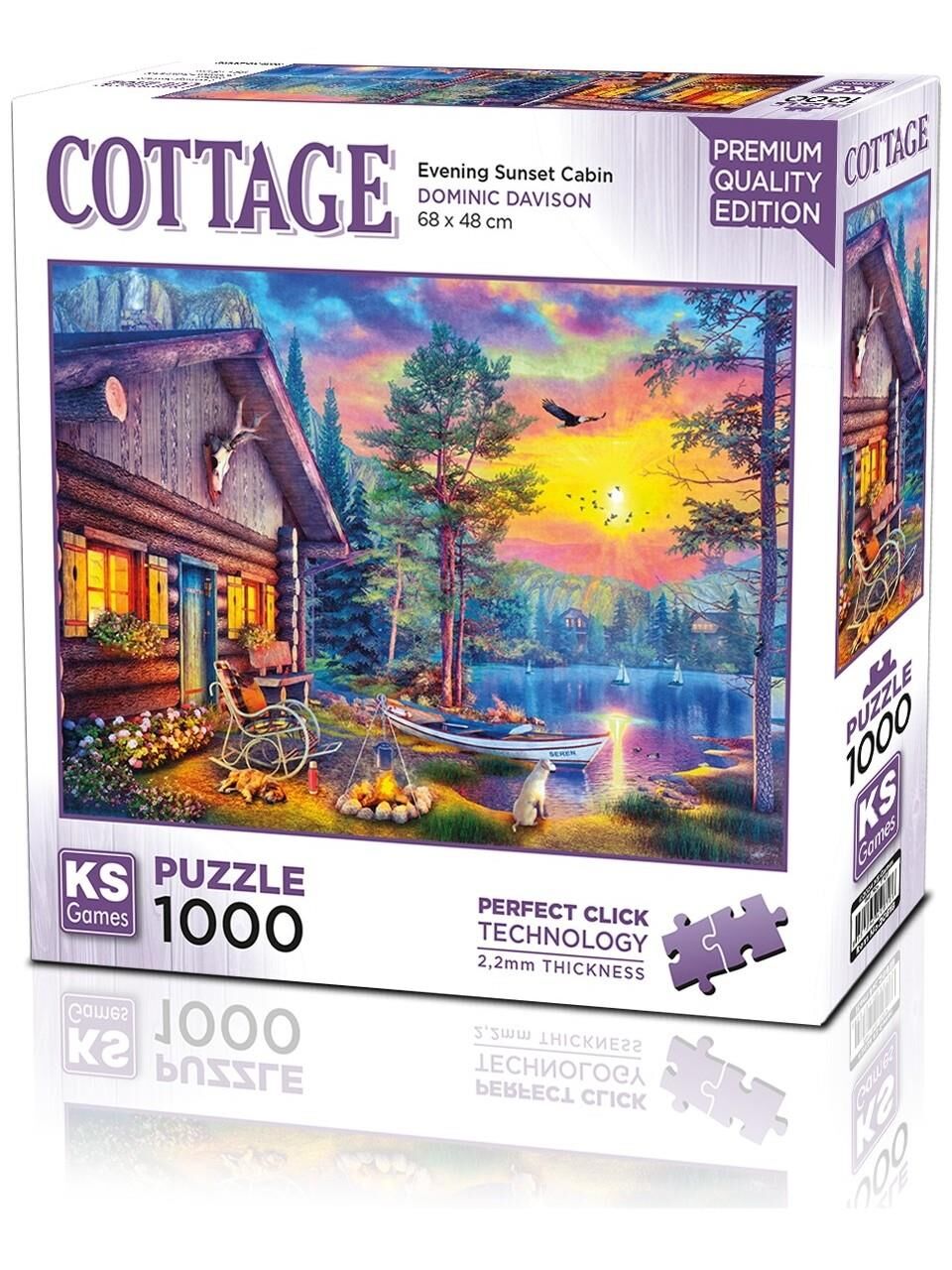 Ks Games Puzzle Evening Sunset Cabin  1000 Parça