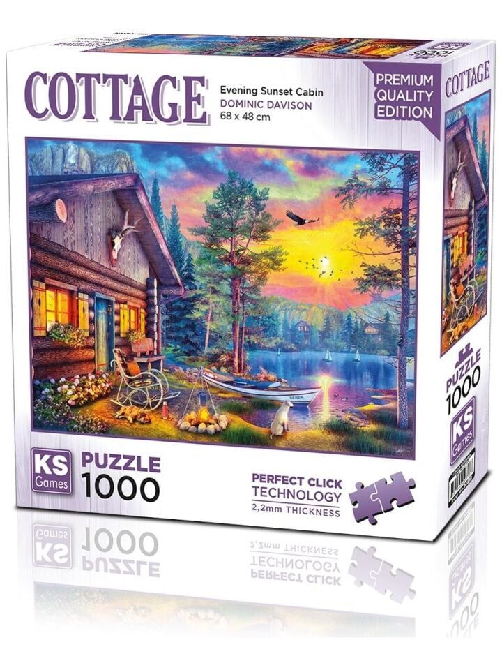 Ks Games Puzzle Evening Sunset Cabin  1000 Parça