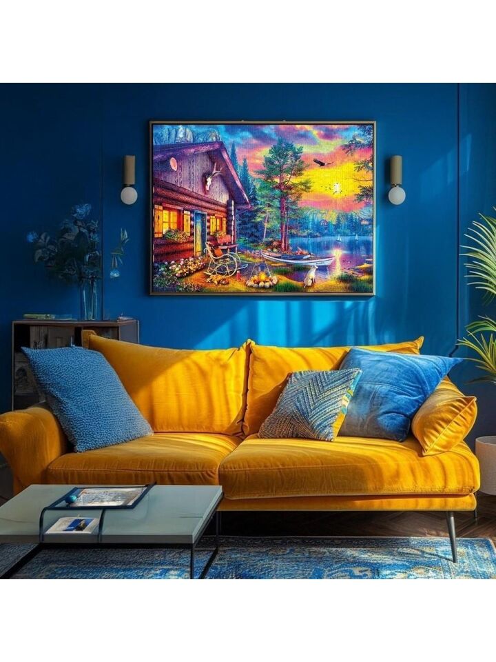 Ks Games Puzzle Evening Sunset Cabin  1000 Parça