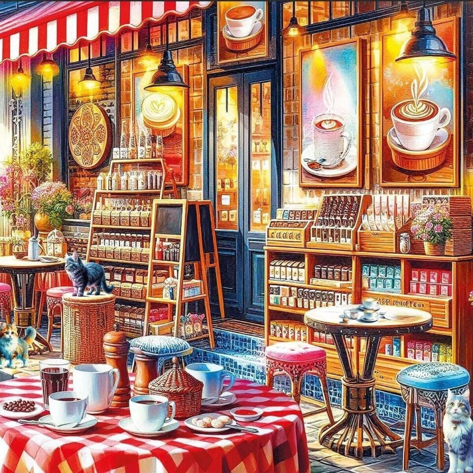 Ks Games Puzzle Coffee Store  1000 Parça
