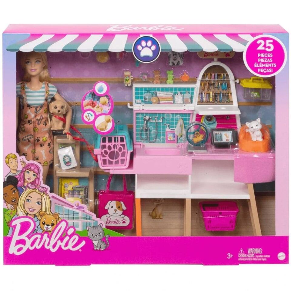 Barbie ve Evcil Hayvan Dükkanı Oyun Seti GRG90