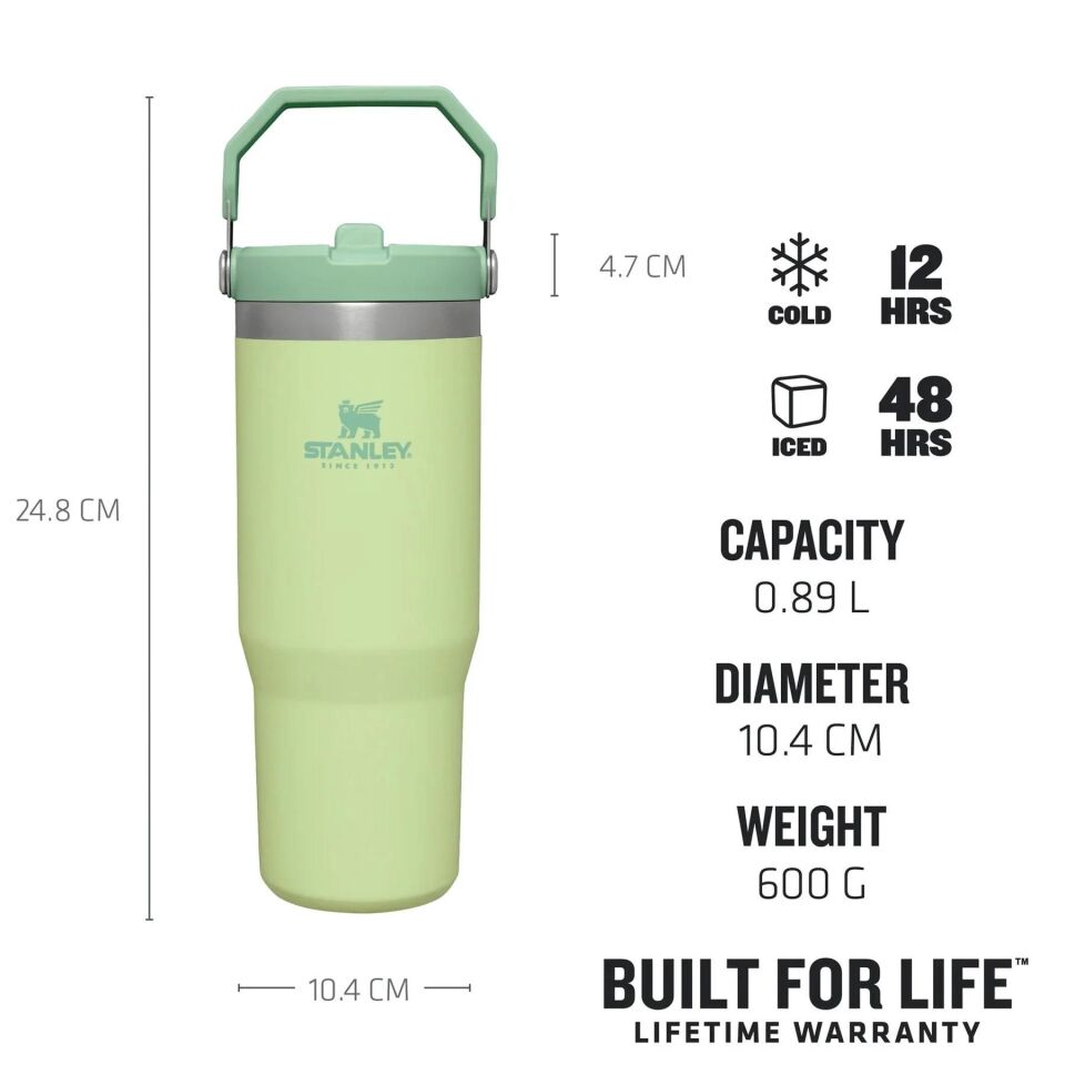 Stanley The Iceflow Flip Straw Pipetli Termos Bardak 0.89 L Yeşil