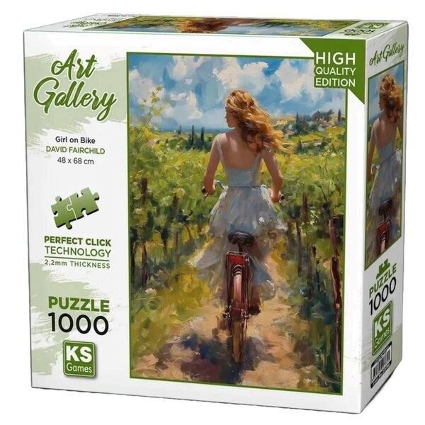 Ks Games Puzzle Girl On Bike  1000 Parça