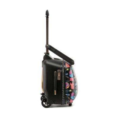 Zampago  Renkli Kabin Boy Düşme Engelleyici Binilebilir Çocuk Valizi KS-X1-B  Siyah