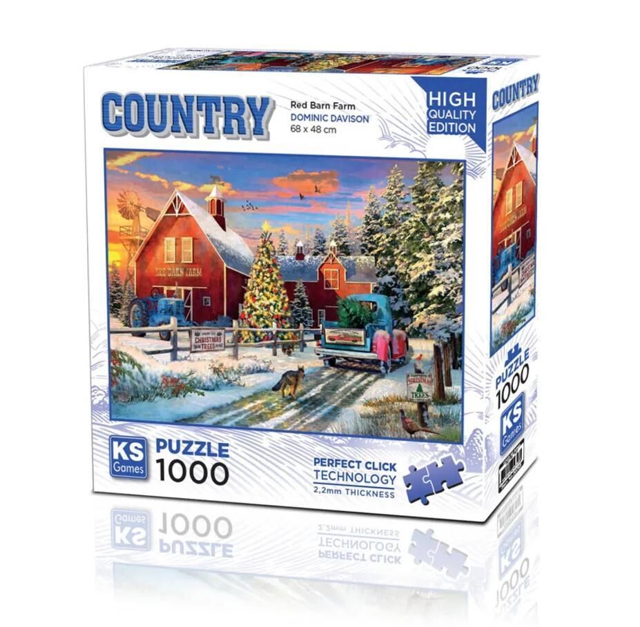 Ks Games Puzzle  Red Barn Farm 1000 Parça
