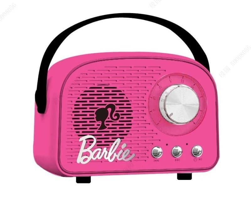 Barbie Hayranlarına Özel Lisanslı Retro Tarz Lisanslı Bluetooth Hoparlör Pembe