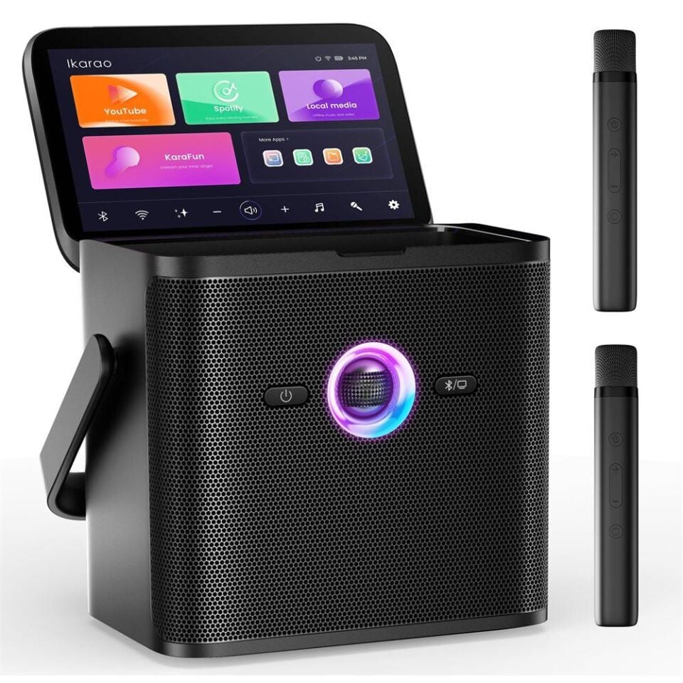 Ikarao Shell S3 7 Tabletli Çift Mikrofonlu Karaoke Bluetooth Hoparlör