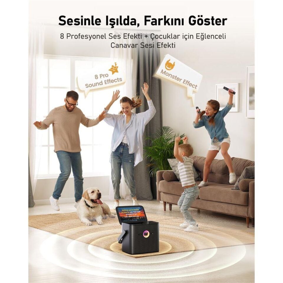 Ikarao Shell S3 7 Tabletli Çift Mikrofonlu Karaoke Bluetooth Hoparlör