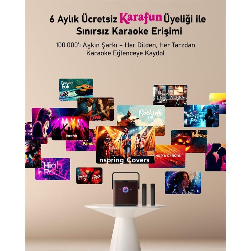 Ikarao Shell S3 7 Tabletli Çift Mikrofonlu Karaoke Bluetooth Hoparlör