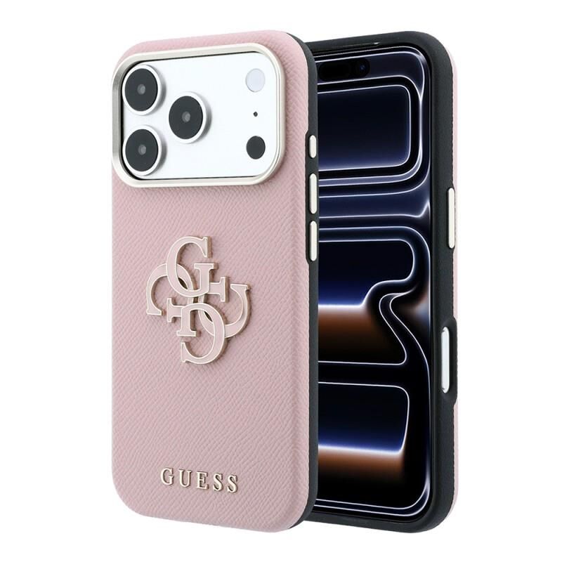 Guess Apple iPhone 18 Pro Max Kılıf  Orjinal Lisanslı PU Yazı ve 4G Büyük Metal Logolu Kapak