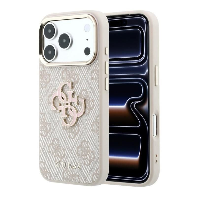 Guess Apple iPhone 18 Pro Kılıf  Orjinal Lisanslı 4G Büyük Resin Logolu PU Kapak