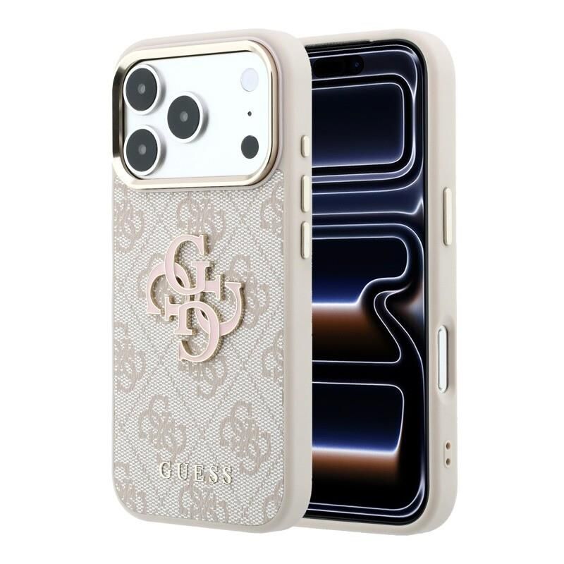 Guess Apple iPhone 18 Pro Kılıf  Orjinal Lisanslı 4G Büyük Resin Logolu PU Kapak