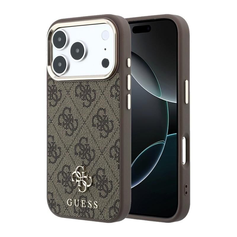 Guess Apple iPhone 17 Pro Max Kılıf  Orjinal Lisanslı M-safe Şarj Özellikli Small 4G Classic Logolu Kapak Siyah