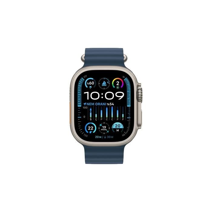 Apple Watch Ultra 2 GPS + Cellular 49mm Titanyum Kasa Mavi Ocean Kordon M/L MREG3TU/A
