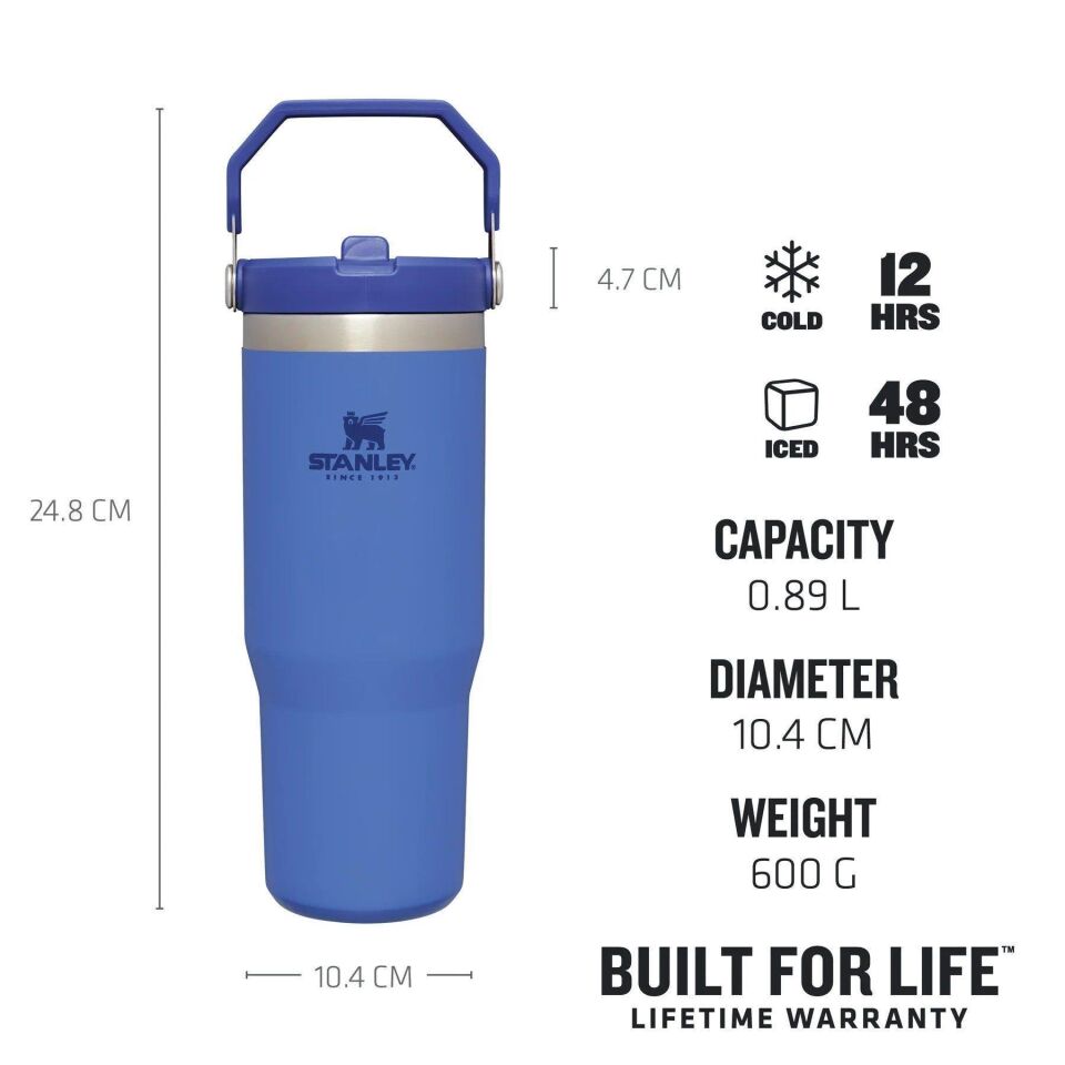 Stanley The Iceflow Flip Straw Pipetli Termos Bardak 0.89 L Lacivert