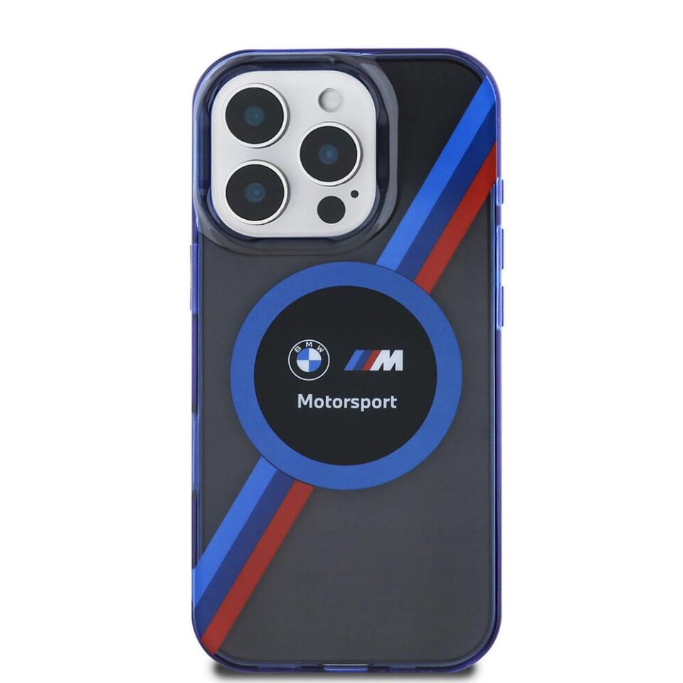 BMW  iPhone 16 Pro Max Lisanslı Magsafe Özellikli M Logolu Üç Renk Çizgili Motorsport Circle Kılıf