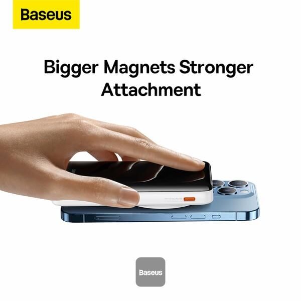 Baseus Manyetik Braket Kablosuz Hızlı Şarj Powerbank 10000 Mah 20W Beyaz