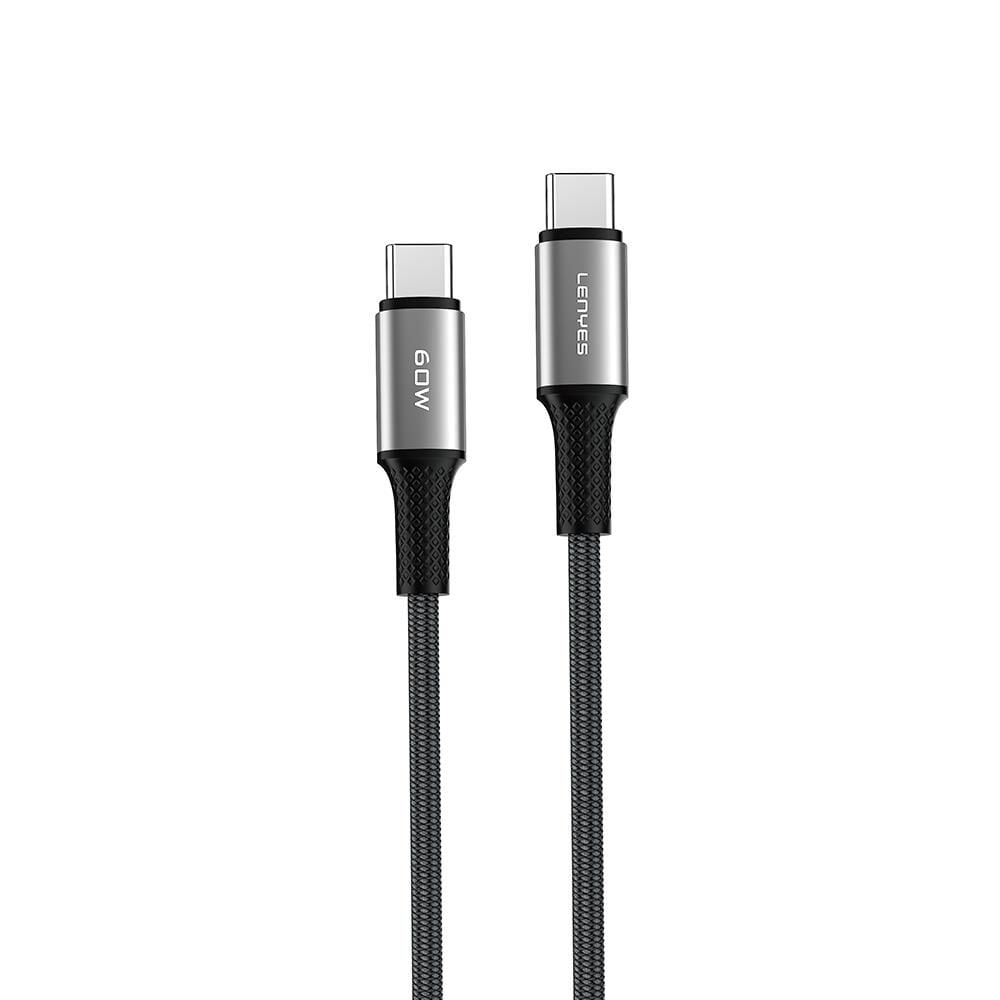Lenyes LC559 Type-C to Type-C PD Örgü Tasarımlı Hızlı Şarj Özellikli Data ve Şarj Kablosu 60W 1M