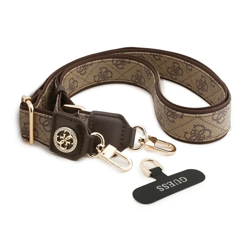 Guess Lisanslı Taşlı 4G Metal Logolu Çapraz Vücut Telefon Askı Kayışı 150cm