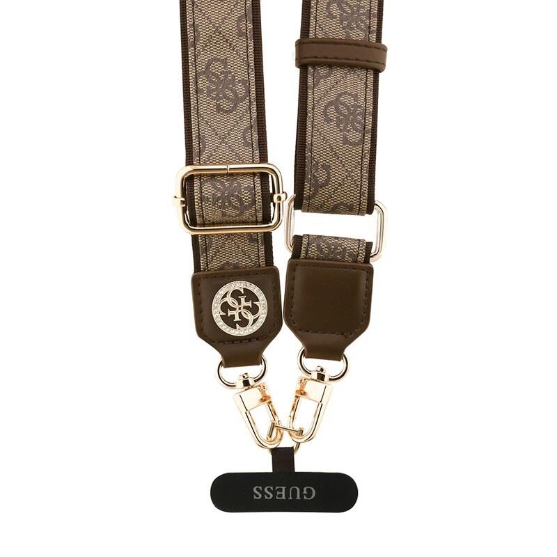 Guess Lisanslı Taşlı 4G Metal Logolu Çapraz Vücut Telefon Askı Kayışı 150cm