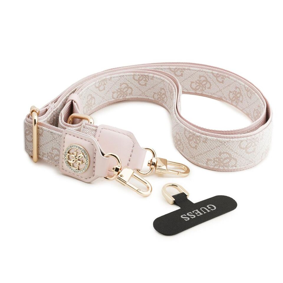 Guess Lisanslı Taşlı 4G Metal Logolu Çapraz Vücut Telefon Askı Kayışı 150cm