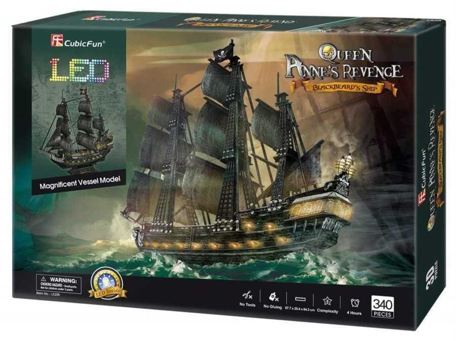 Cubicfan 3D Puzzle Queen Anne'S Revenge Led Işıklı