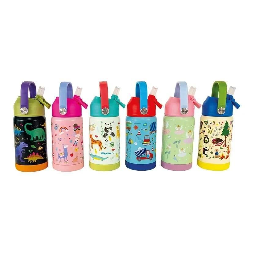 Floss & Rock Paslanmaz Çelik Pipetli Suluk - Dino