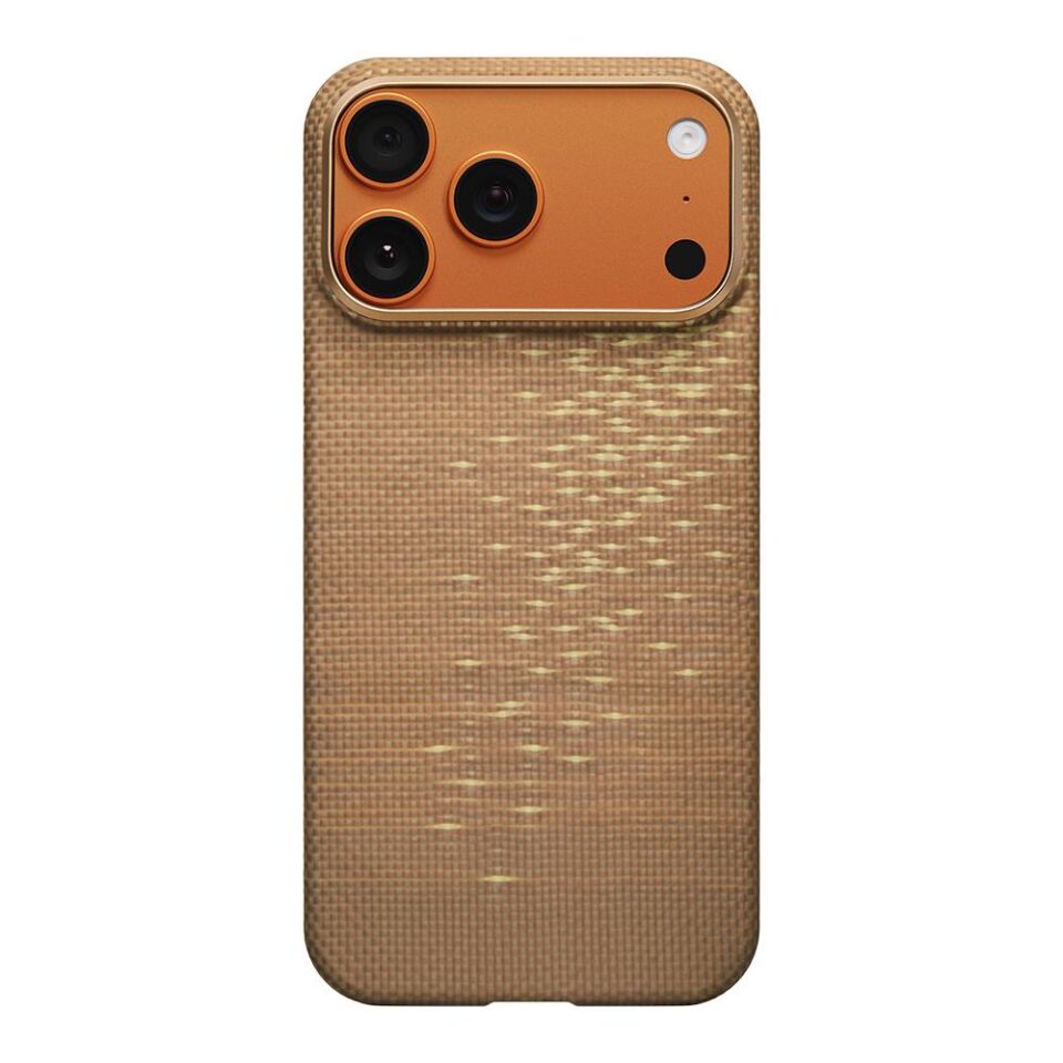 Pitaka iPhone 17 Pro Max Magsafe Özellikli Aramid Fiber  Glints of Gold Ultra Slim Serisi Kılıf Mavi