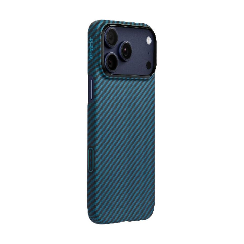 Pitaka iPhone 17 Pro Max  MagSafe Özellikli Kamera Kontrol Butonlu Aramid Fiber  Ultra-Slim Kılıf Mavi