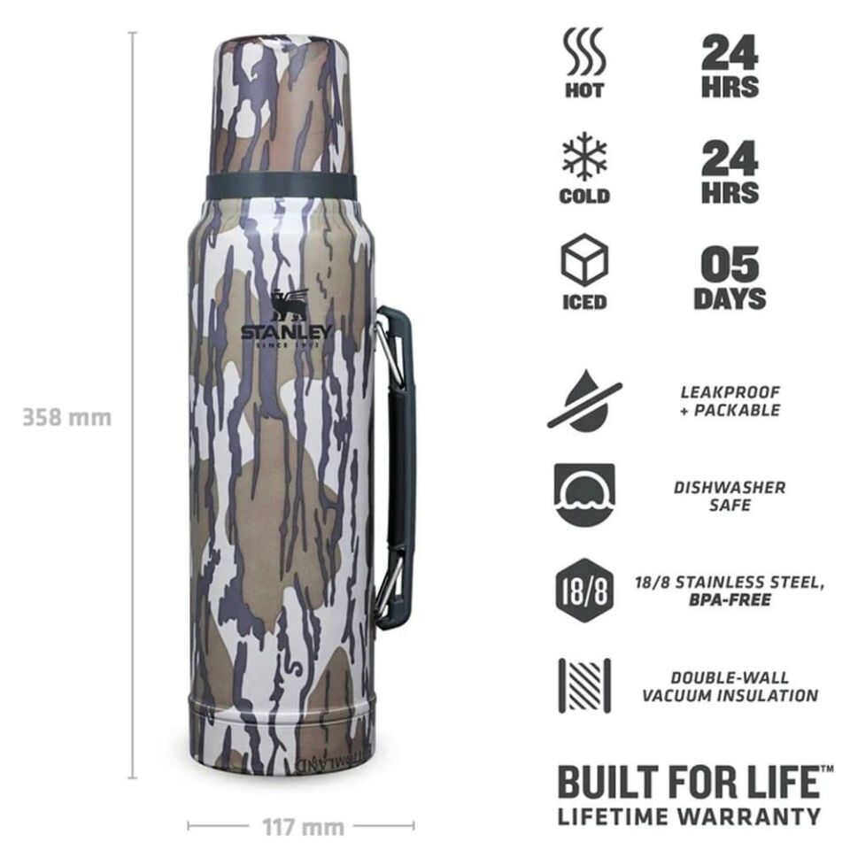 Stanley Klasik Vakumlu 1 lt Çelik Termos Mossy Oak