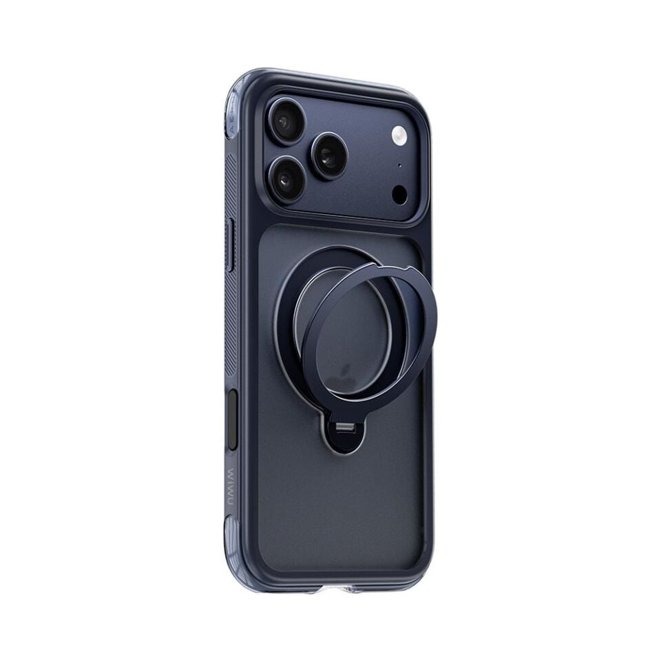 Wiwu AS-203  iPhone 17 Pro Max  AeroShield Ultra Serisi Magsafe Özellikli Airbag Tasarımlı Standlı Kılıf Lacivert