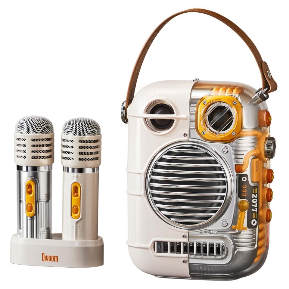 Divoom Spark Pro Çift Mikrofonlu 80W Bluetooth Hoparlör Bej