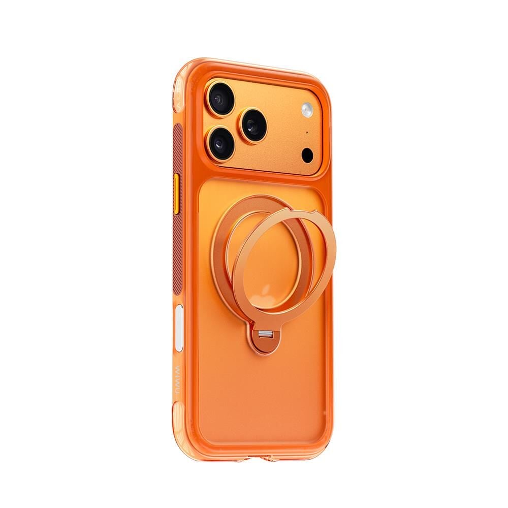 Wiwu AS-203  iPhone 17 Pro Max  AeroShield Ultra Serisi Magsafe Özellikli Airbag Tasarımlı Standlı Kılıf Turuncu