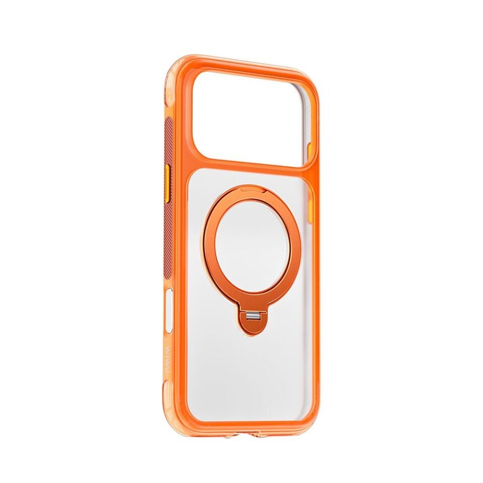 Wiwu AS-203  iPhone 17 Pro Max  AeroShield Ultra Serisi Magsafe Özellikli Airbag Tasarımlı Standlı Kılıf Turuncu