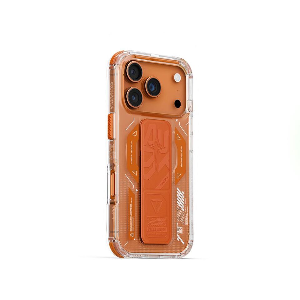 Skinarma iPhone 17 Pro Max  Kılıf Magsafe Özellikli Teknoloji Desenli Helio  Kılıf Füme